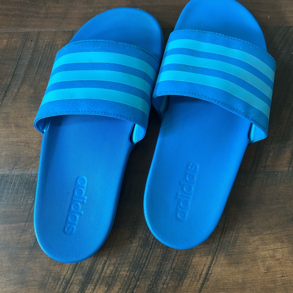 Adidas Kids Bright Blue Slide Sandals